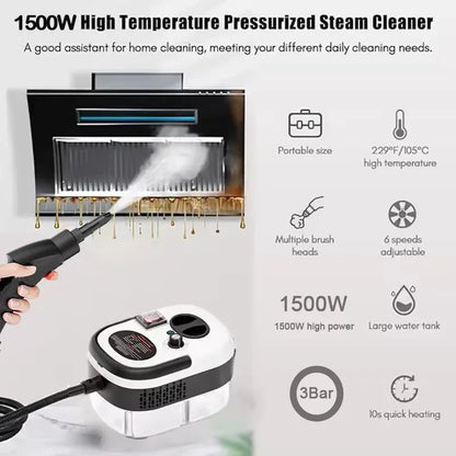 Portable Handheld Steam Cleaner High Temperature Pressurized Steam Cleaning Machine With Brush Heads For Kitchen Car