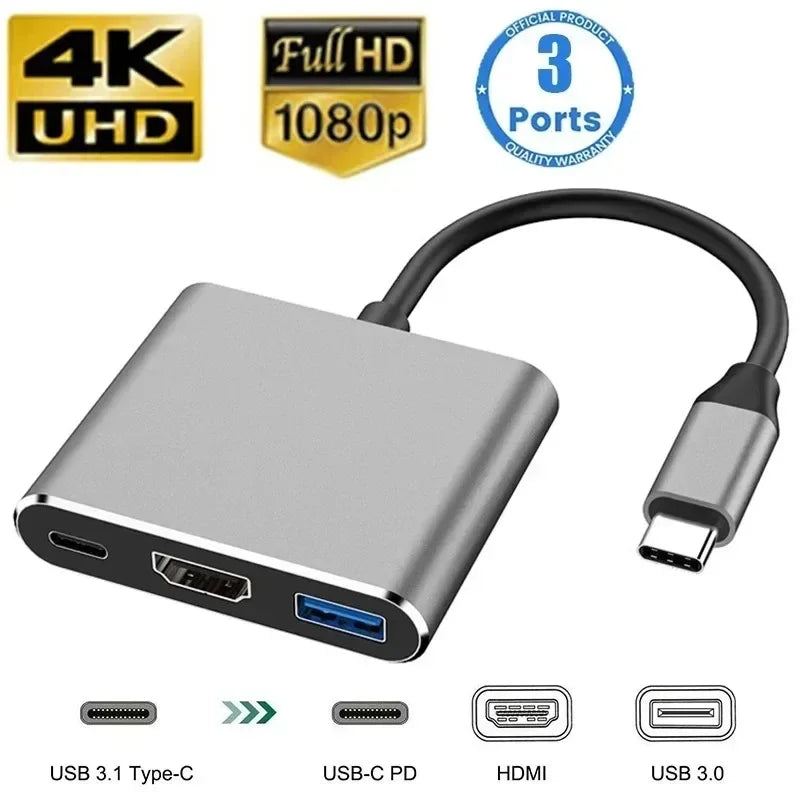 8-in-1 USB-C Hub – 4K HDMI, RJ45 Ethernet, SD/TF Card Reader & USB 3.0