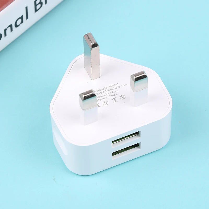 UK 3-Pin USB Wall Charger – Universal Plug Adapter with 1 or 2 USB Ports