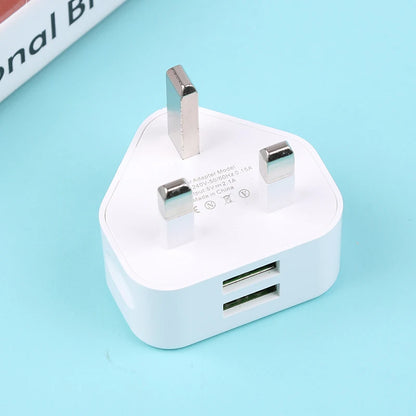 UK 3-Pin USB Wall Charger – Universal Plug Adapter with 1 or 2 USB Ports