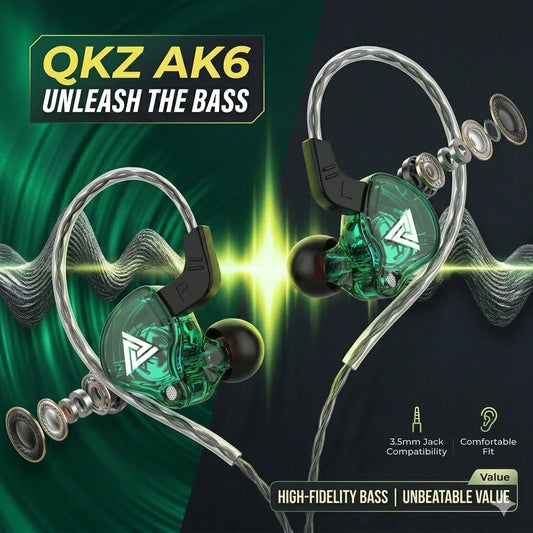 AK6 Wired Gaming Earbuds – 3.5mm In-Ear Headphones with Microphone & Noise Isolation