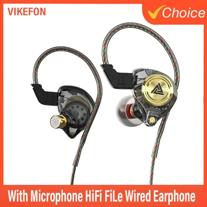 QKZ AK3 FiLe Wired Earphones – HiFi In-Ear Headphones with Microphone