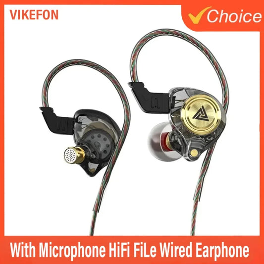 QKZ AK3 FiLe Wired Earphones – HiFi In-Ear Headphones with Microphone