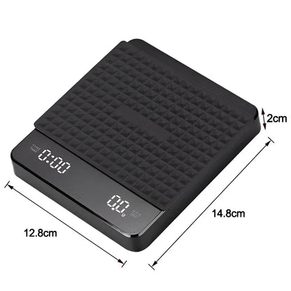 Digital Coffee Scale with Timer – LED Display, Silicone Pad & USB Charging