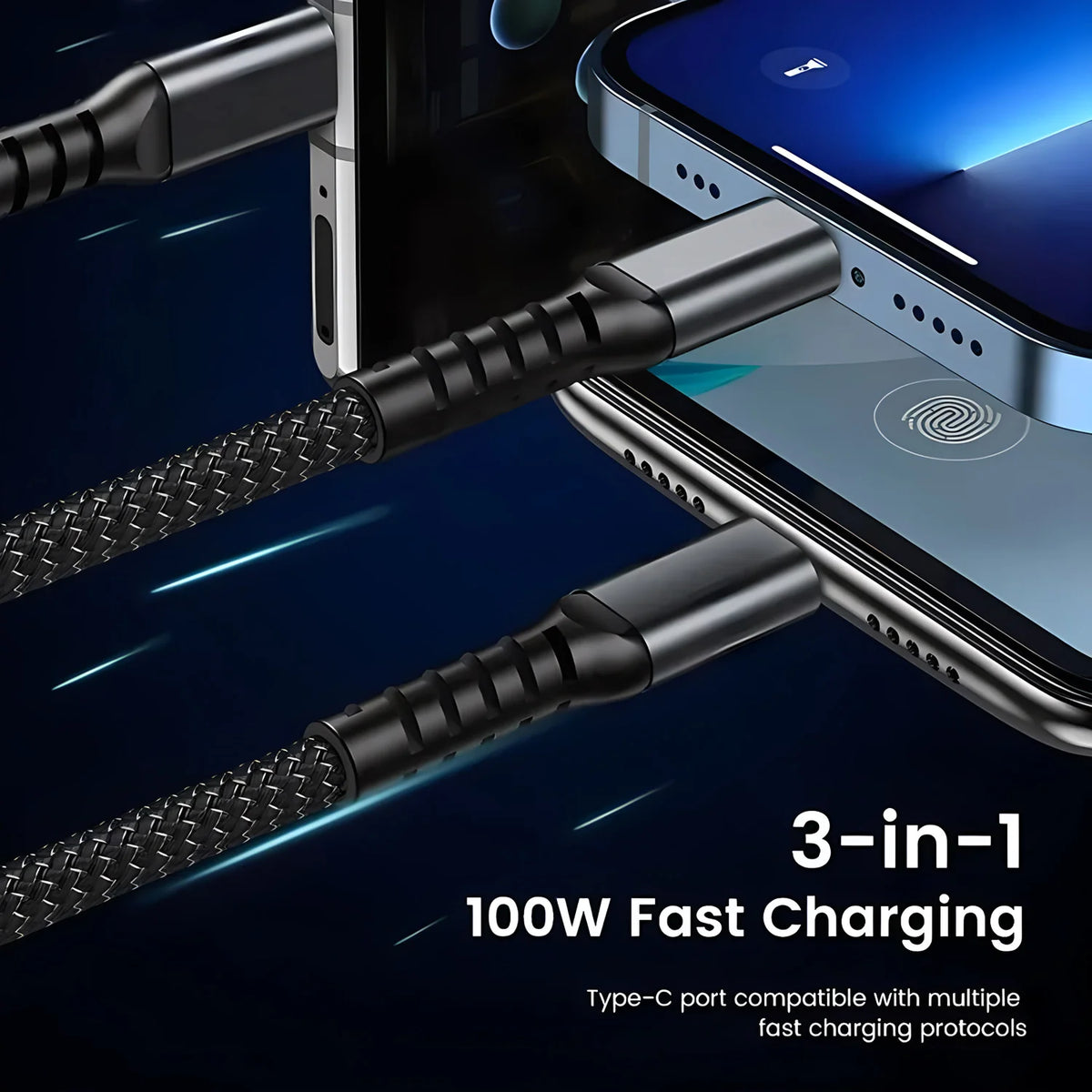6-in-1 Car Charger Adapter – Dual USB-C Fast Charging with 3.1A Output & Digital Display