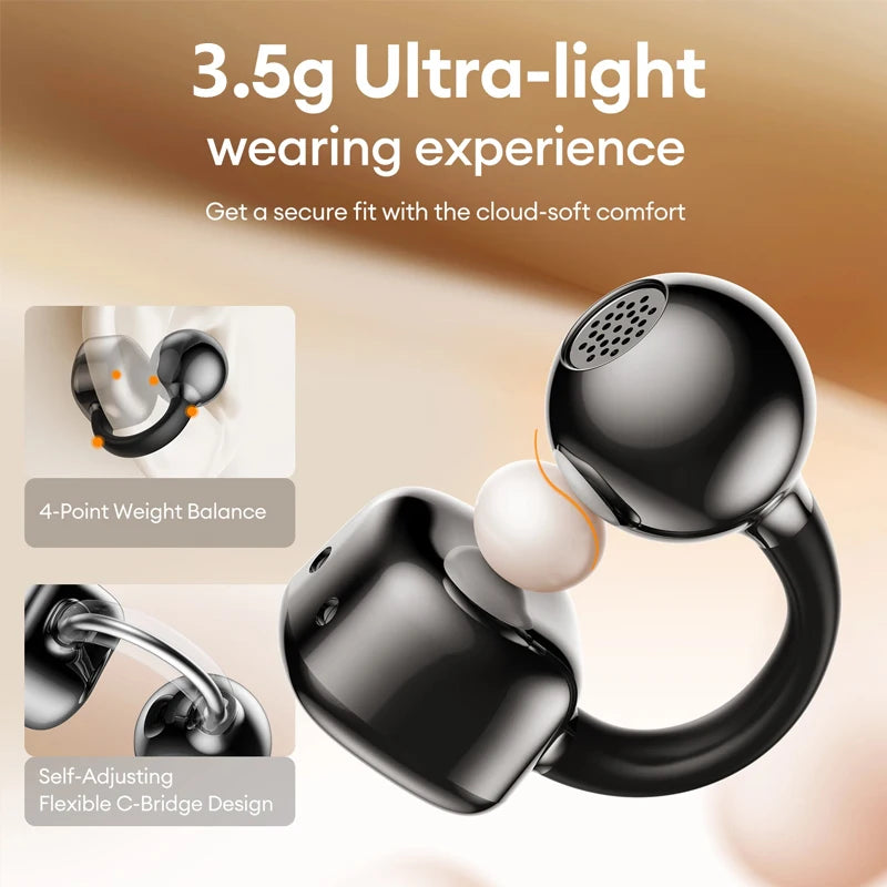 Lenovo RS119 Pro Open-Ear Ear Clip Earbuds – Bluetooth 6.0 Wireless Sports Headphones with Touch Controls