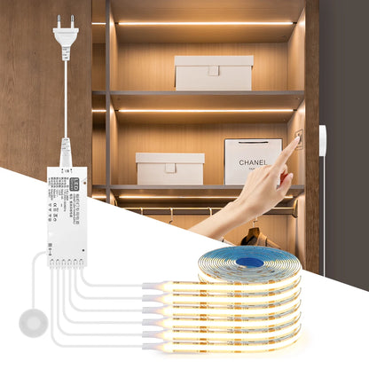 Dimmable LED Cabinet Light – COB Strip with Touch & Motion Sensor Switch