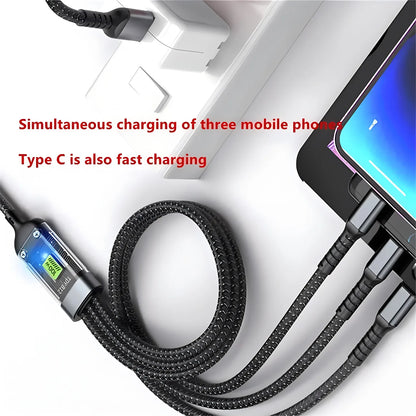 6-in-1 Car Charger Adapter – Dual USB-C Fast Charging with 3.1A Output & Digital Display