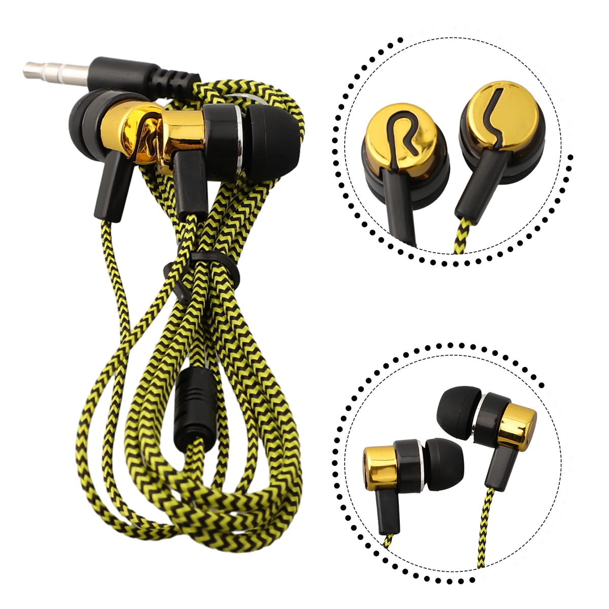 3.5mm Wired In-Ear Earbuds – Stereo Bass Earphones with Microphone & Noise Cancellation