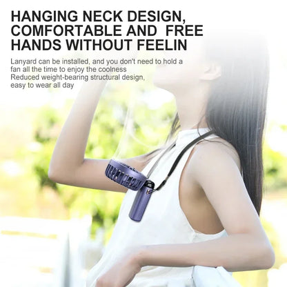 Portable Handheld Mini Fan – 5-Speed Foldable Neck Fan with Phone Stand, Digital Display & 1800mAh Battery