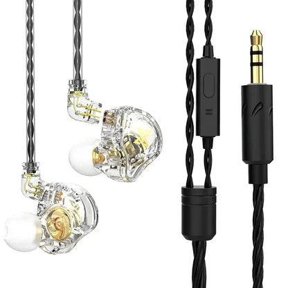 QKZ AK6 Wired Earphones – In-Ear Stereo Headphones with Dynamic Drivers & Microphone