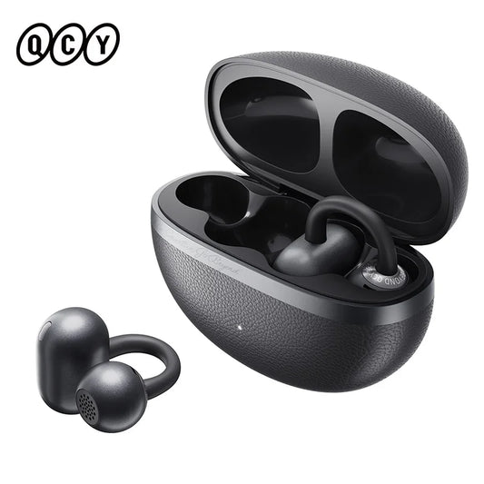 QCY Crossky C50 Clip-On Open-Ear Earbuds – Bluetooth 6.0 Wireless Headphones with AI Call Noise Reduction