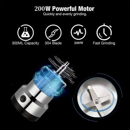 4-Blade Electric Coffee & Grain Grinder – Multifunctional Nut, Bean & Spice Grinder