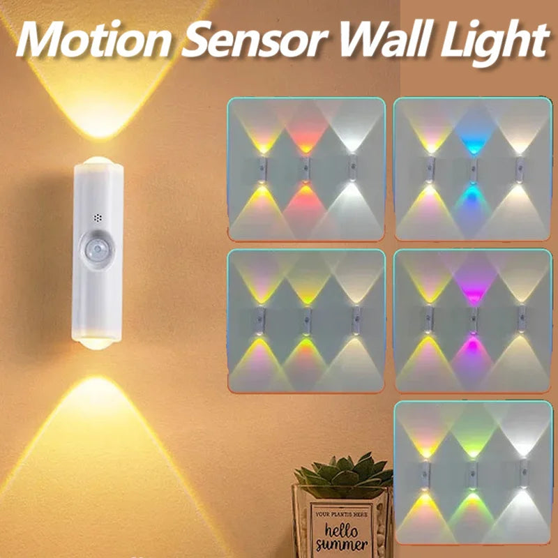 RGB Gradient Motion Sensor Night Light – Rechargeable Magnetic Wall Lamp