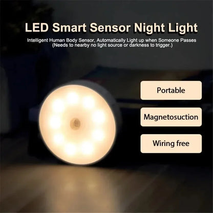 RTONTR Smart Sensor LED Night Light – Wireless Magnetic Motion & Touch Lamp