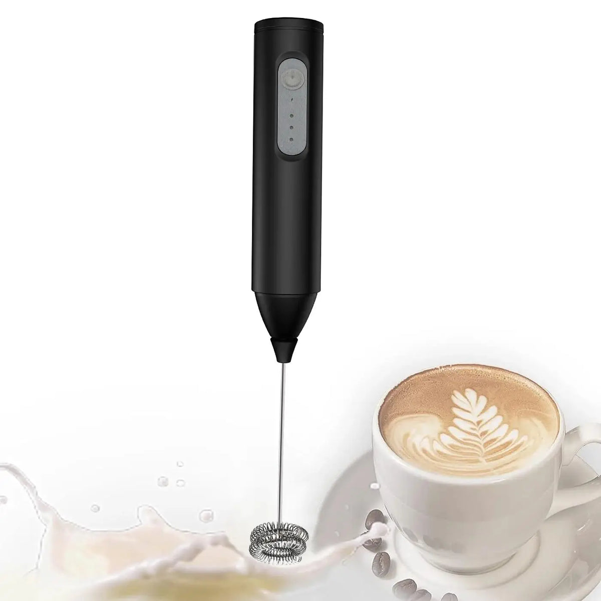 JIZHOU MF101 Mini Milk Frother – 3-Speed Rechargeable Electric Whisk with 11,000 RPM Motor
