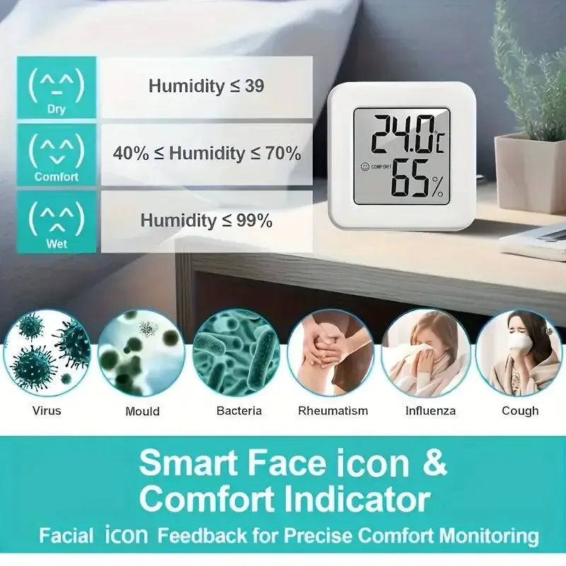 Mini Digital Temperature & Humidity Meter – Portable Indoor Thermometer & Hygrometer with LCD Display