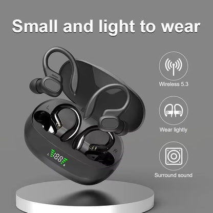 Wireless Bluetooth 5.3 Earbuds – ANC Stereo Earphones with Microphone, LED Display & IPX6 Water Resistance