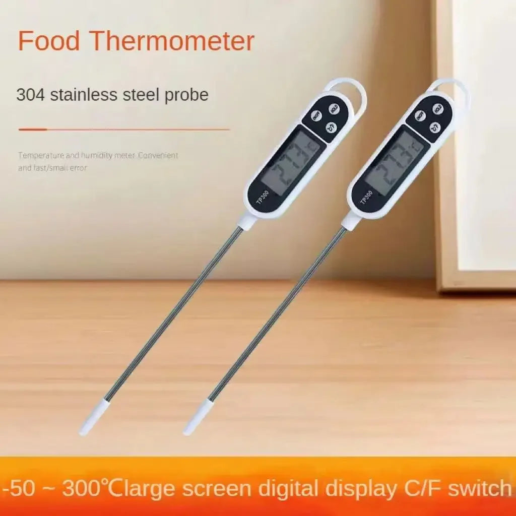 Stainless Steel Probe Food Thermometer – Digital Pen-Style Kitchen Thermometer for Cooking, Milk & Baking