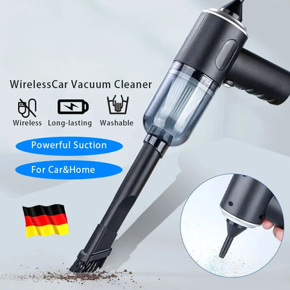 9000Pa Wireless Car Vacuum Cleaner – Portable USB Rechargeable Wet & Dry Mini Vacuum