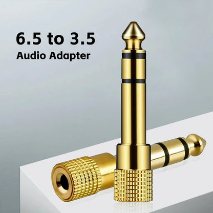 6.35mm Male to 3.5mm Female Audio Adapter – Gold-Plated AUX Headphone Connector