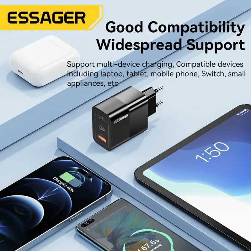 Essager 30W GaN USB-C PD Charger – Fast Charging Wall Adapter
