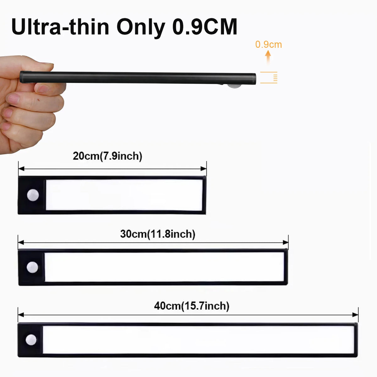 Ultra-Thin Rechargeable Motion Sensor LED Cabinet Light – 3-Color Dimmable Lamp