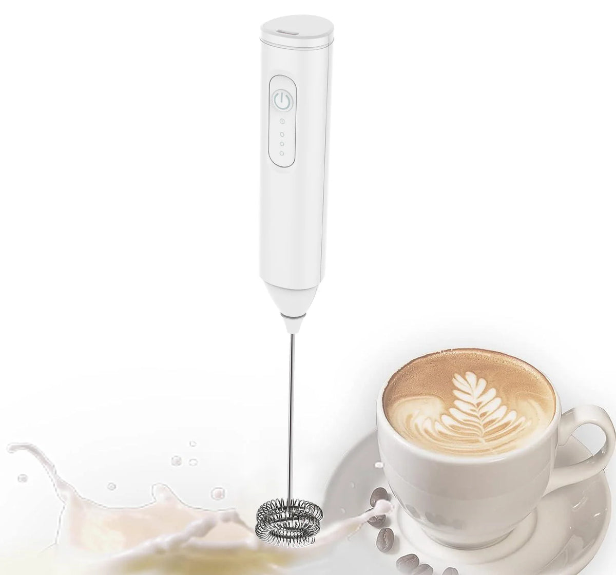 JIZHOU MF101 Mini Milk Frother – 3-Speed Rechargeable Electric Whisk with 11,000 RPM Motor