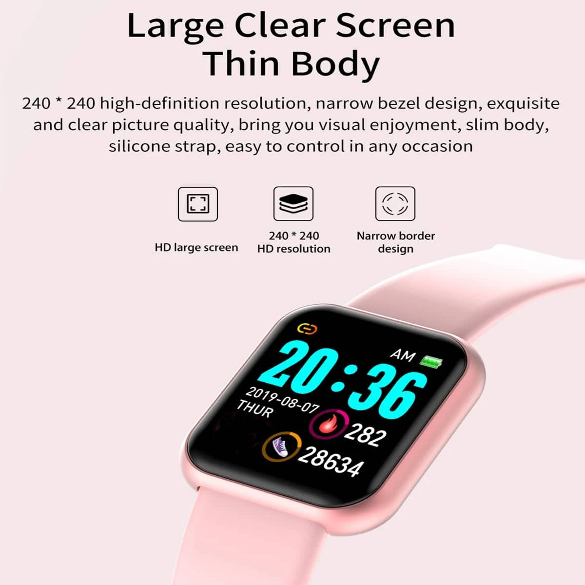 Y68 D20 Smartwatch – Fitness Activity Tracker with Step & Sleep Monitoring, Music Control & Alarm