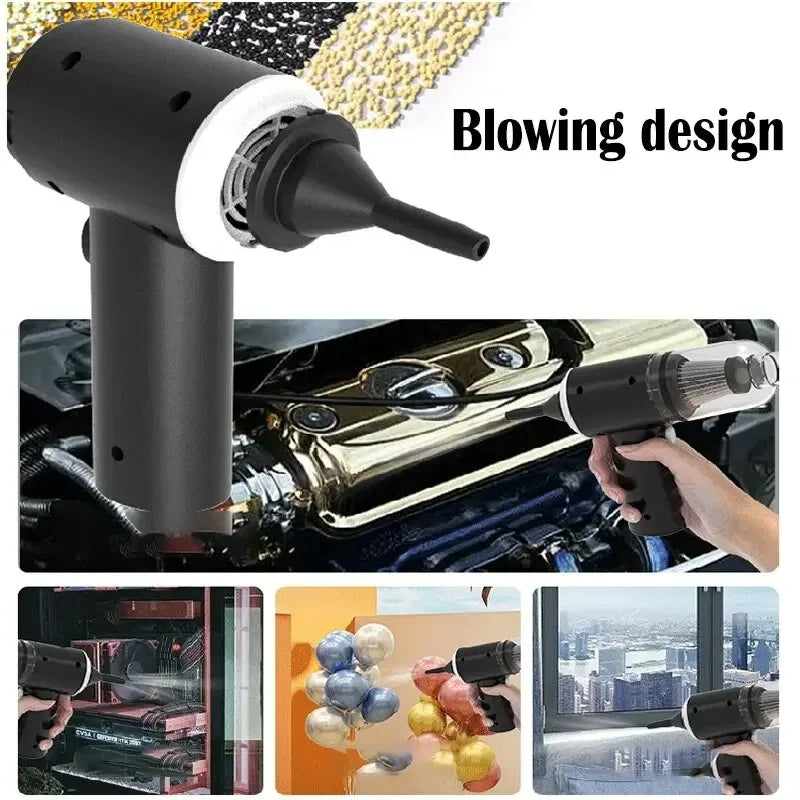 9000Pa Wireless Car Vacuum Cleaner – Portable USB Rechargeable Wet & Dry Mini Vacuum