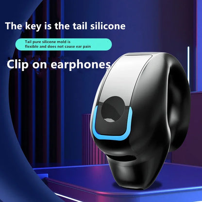Clip-On Bone Conduction Wireless Headphones – Bluetooth TWS Sports Earphones with Microphone