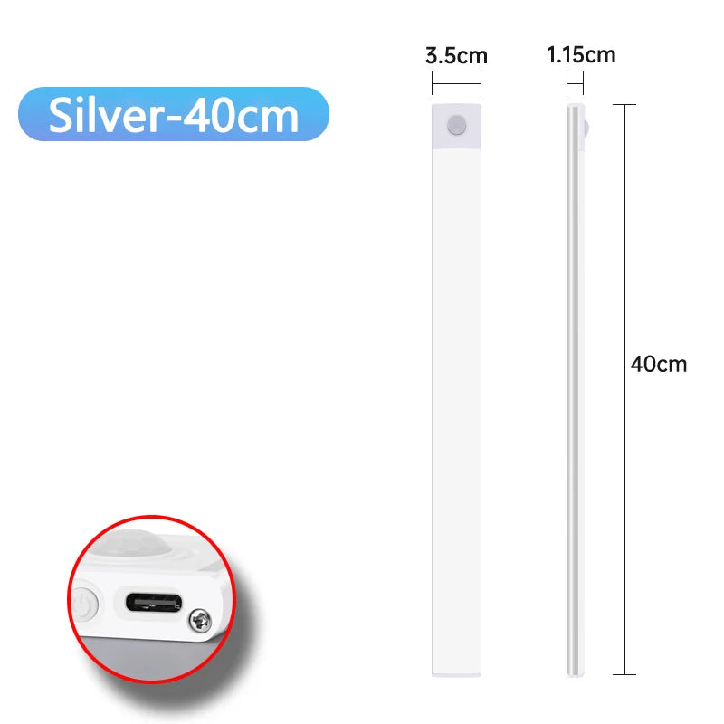 Pzsunly Rechargeable Motion Sensor LED Cabinet Light – Dimmable Wireless Under-Cabinet Lamp