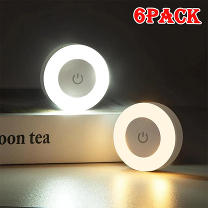 Rechargeable Touch Sensor LED Night Light – 3-Color Dimmable Magnetic Lamp