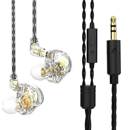 QKZ AK3 FiLe Wired Earphones – HiFi In-Ear Headphones with Microphone